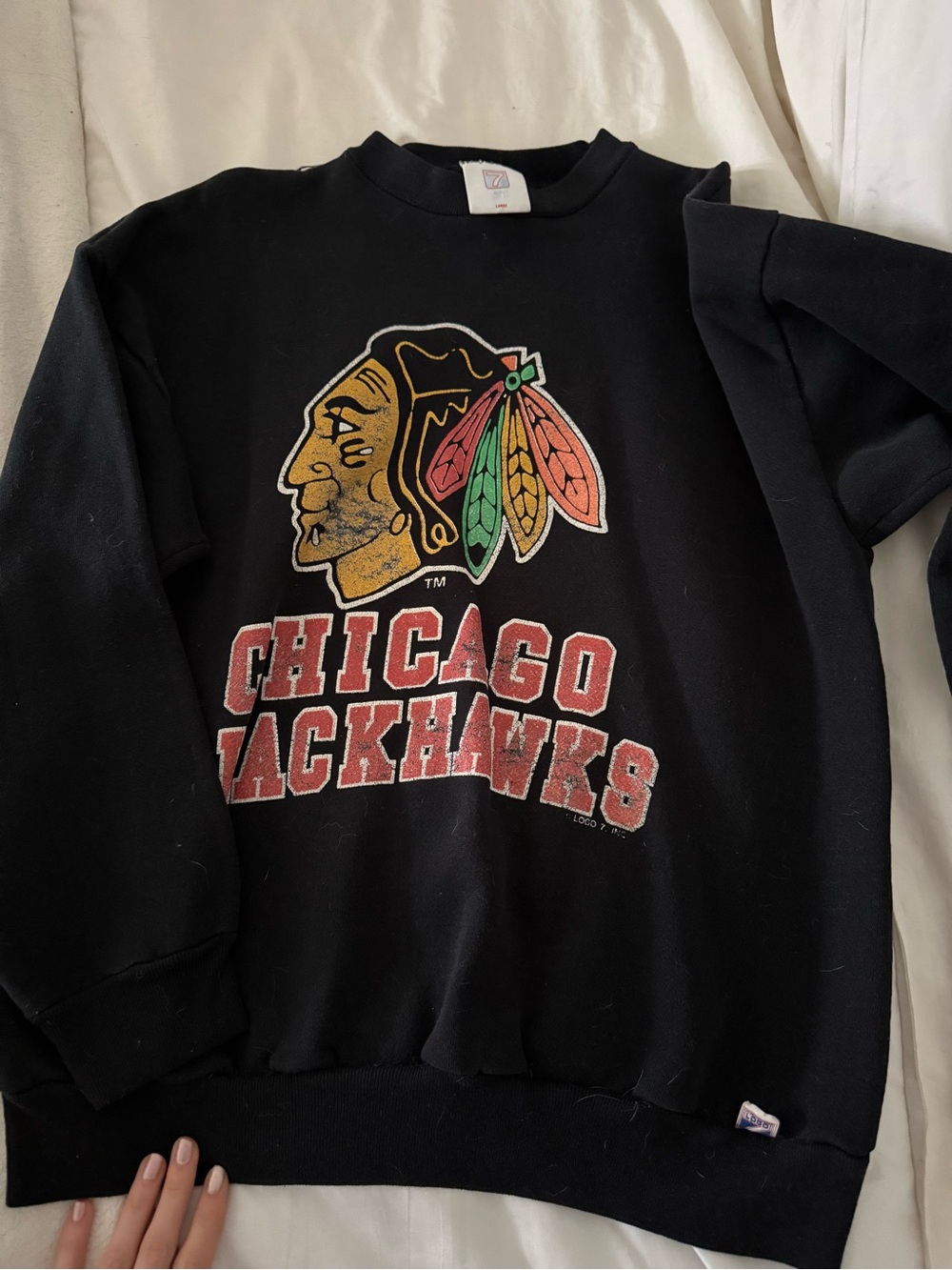 Vintage Chicago Blackhawks Black Crewneck Sweater